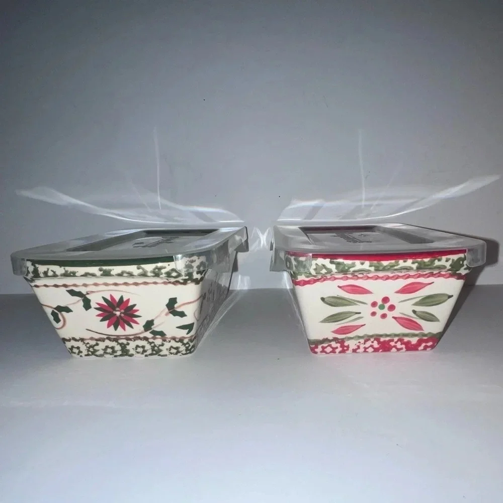 Temptations , NWT, 2 ceramic old world, holiday floral, 12 ounce mini‎ …